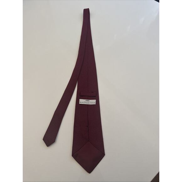 Vintage Balenciaga Diamond Pattern 100% Silk Neck Tie Made In Italy Blue Red - Picture 4 of 6